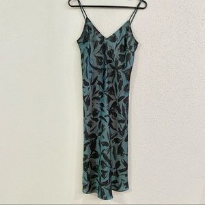 faux silk floral long slip dress